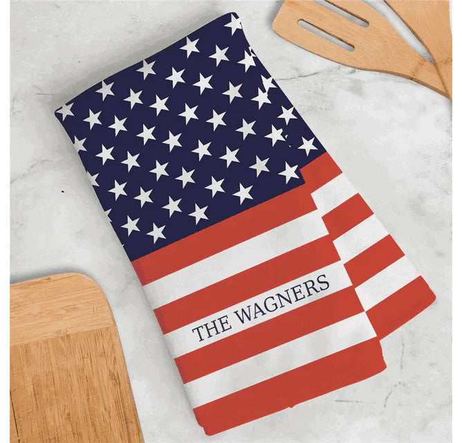 Personalized Patriotic Dish Towels