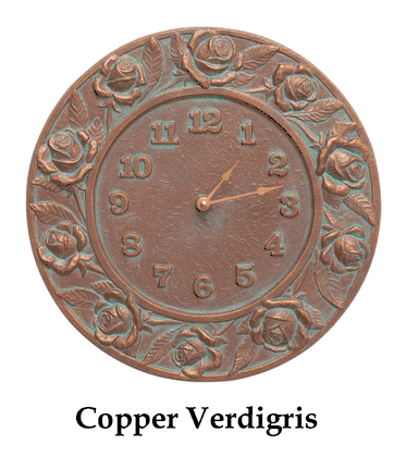 12" Rose Indoor Outdoor Wall Clock