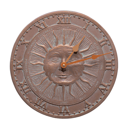 12" Sunface Indoor Outdoor Wall Clock
