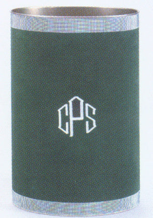 Personalized Suedecloth Covered Metal Oval Waste Can