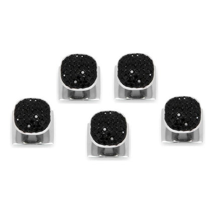 Stainless Steel with Black Pave Crystal 5 Stud Set