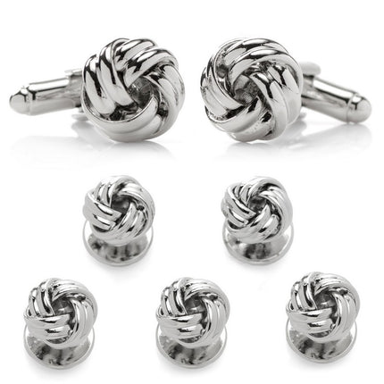 Silver Knot Stud Set - 5 Pieces