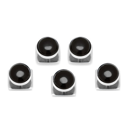 Silver and Onyx 5 Stud Set
