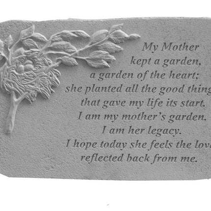 My mother kept a garden Engraved Stone