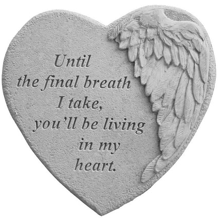 Until the final breath Engraved Heart Stone