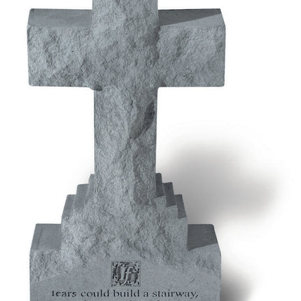 If Tears Engraved Cross Memorial Stone