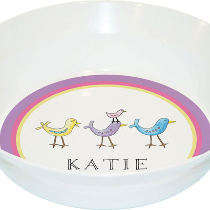 Personalized Childrens For The Birds Dining Bowl