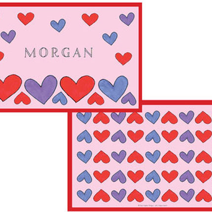Personalized Childrens Happy Hearts Placemat