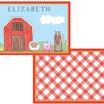 Personalized Childrens Down On The Farm Placemat