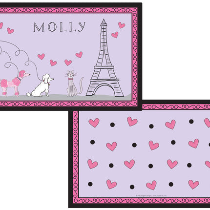 Personalized Childrens Poodles In Paris Placemat