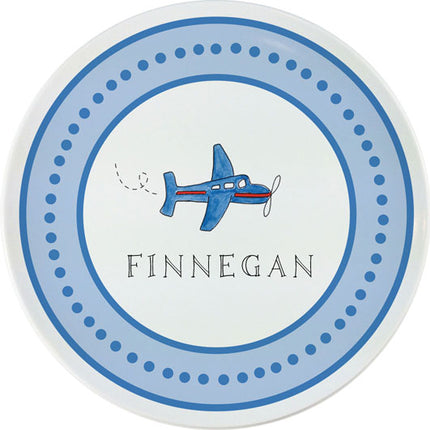 Personalized Childrens Airplanes Dining Plate
