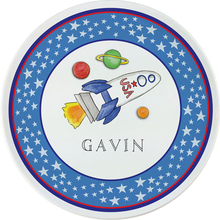 Personalized Childrens Blast Off Dining Plate