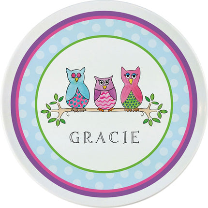 Personalized Childrens What A Hoot Dining Plate
