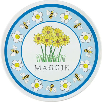 Personalized Childrens Wildflowers Dining Plate