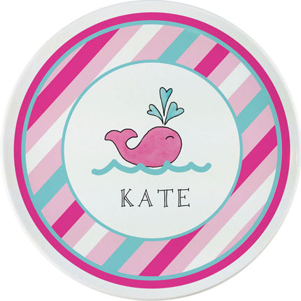 Personalized Childrens Preppy Whale Dining Plate