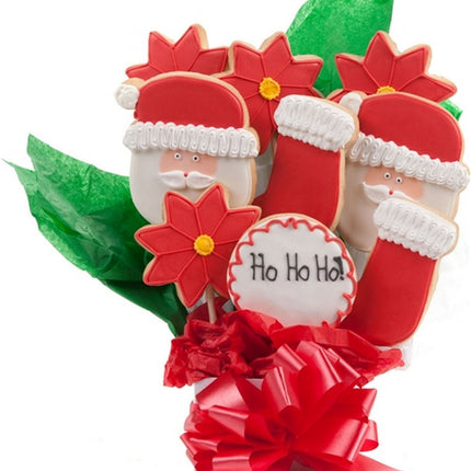 Jolly Santa Cookie Bouquet
