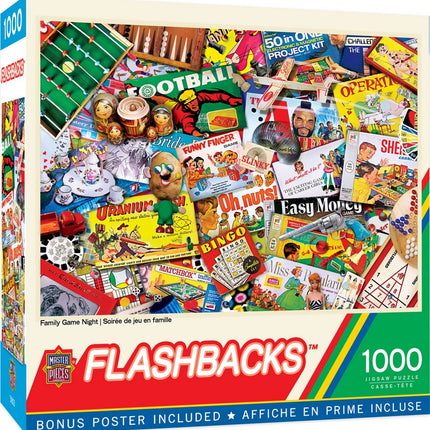 Flashbacks Family Game Night 1000 Piece Puzzle