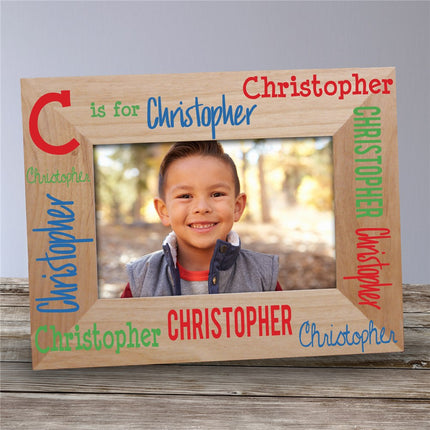 Personalized Red Alphabet Name Wood Picture Frame
