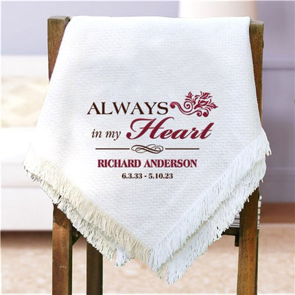 Always In My Heart Chevron Chenille Throw Blanket