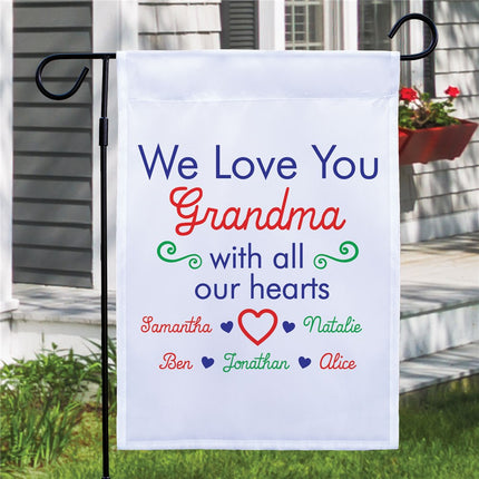 Personalized We Love You Grandma Garden Flag