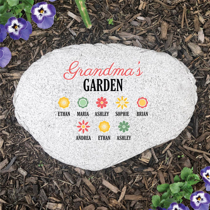 Personalized Grandma's Garden Flat Garden Stone