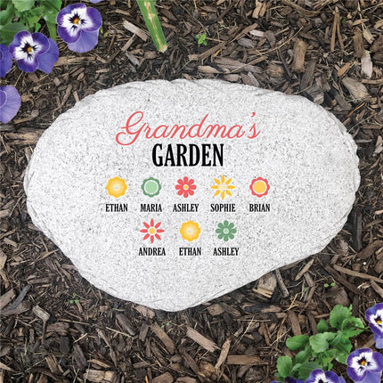 Personalized Grandma's Garden Flat Garden Stone