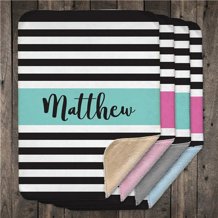 Personalized Baby Stripes Baby Blanket