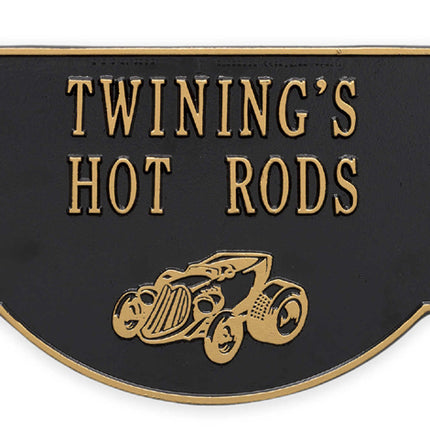 Personalized Hanging Hot Rod Plaque - 2 Side