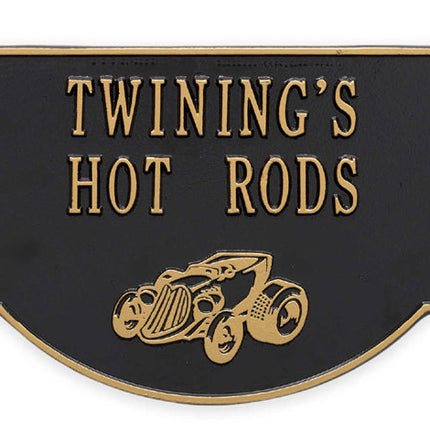 Personalized Hanging Hot Rod Plaque - 2 Side