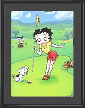 Betty Pulls The Pin Lithograph