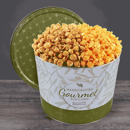 Caramel & Cheddar Popcorn Tin - 2 Gallon