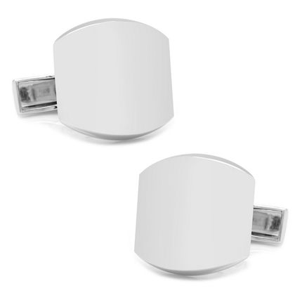 Classic Silver Engravable Cufflinks