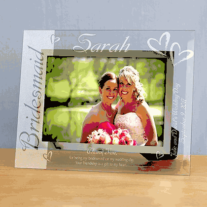 Engraved Bridal Party Glass Frame