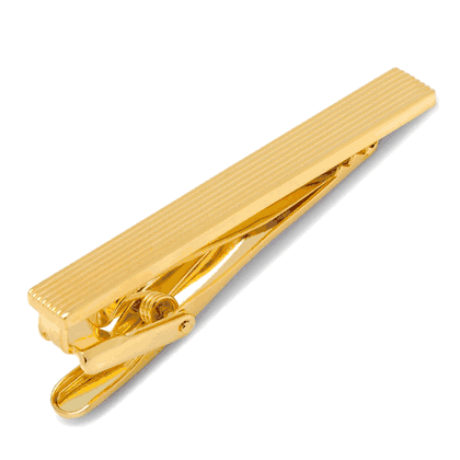 Gold Pinstripe Tie Clip