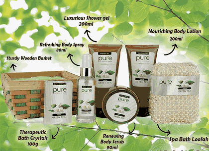 Herbal Collection Green Tea Spa Basket