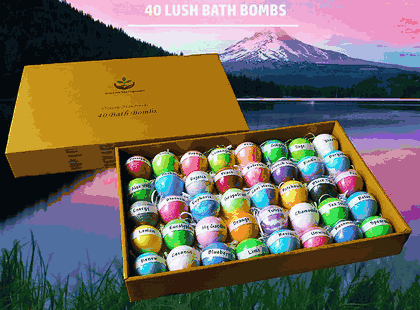 Natural Bath Bombs Gift Set - 40 Count