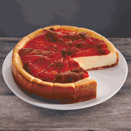 New York Strawberry Topped Cheesecake - 9 Inch