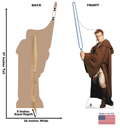 Obi-Wan Kenobi Star Wars The Phantom Menace 25th Anniversary Lifesize Cardboard Cutout