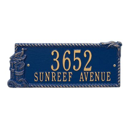 Personalized 2 Line Seagull Rectangle Address Plaque
