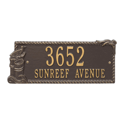 Personalized 2 Line Seagull Rectangle Address Plaque
