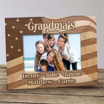 Personalized American Flag Wood Frame