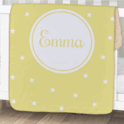 Personalized Baby Stars Sherpa Blanket