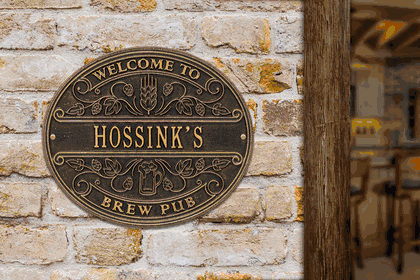 Personalized Brew Pub Welcome Plaque