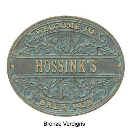 Personalized Brew Pub Welcome Plaque