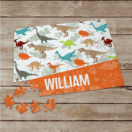 Personalized Dino Pattern Name Puzzle
