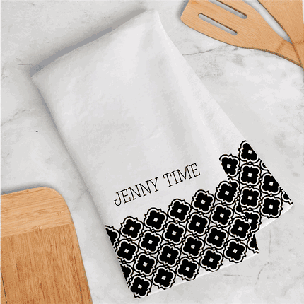 Personalized Geometric Decorative Tile Dish Towel