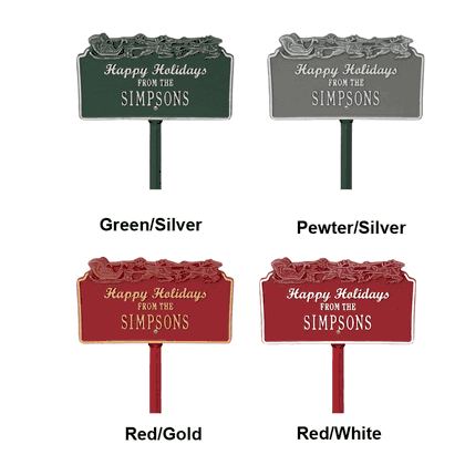 Personalized Happy Holidays Sleigh Lawn Plaque