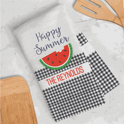 Personalized Happy Summer Dish Towel