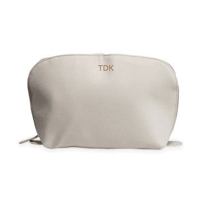 Personalized Initials Grey Vegan Leather Travel Bag