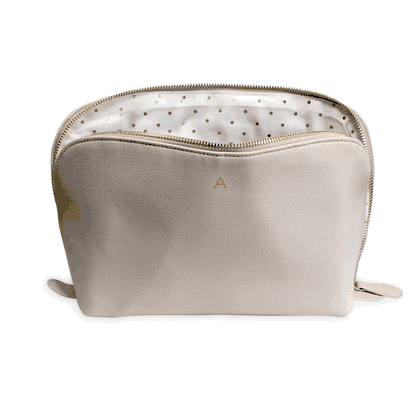 Personalized Initials Grey Vegan Leather Travel Bag